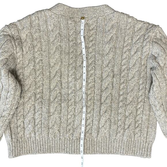 NWT‎ Tuckernuck Arthur Cable Knit Cardigan Sweater Gray Wool Blend Cropped XXL - Picture 11 of 16